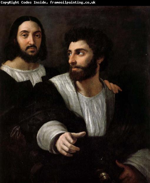 RAFFAELLO Sanzio Together with a friend of a self-portrait
